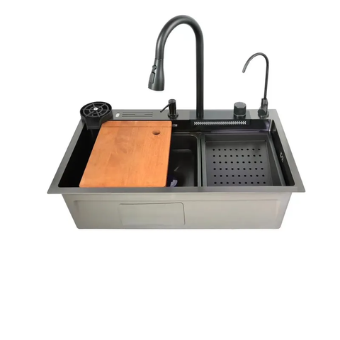 Мийка багатофункціональна Zerix ZH7546-SET-06 DECOR NANO-BLACK з вбудованим змішувачем (ZX5681) ZX5681 фото