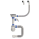 Сифон для кухні Mixxus SK-06-BL 3 1/2"x40 з пластиковою сіткою, відведенням для пральної машини, гнучким круг. переливом (MI8196) MI8196 фото 1