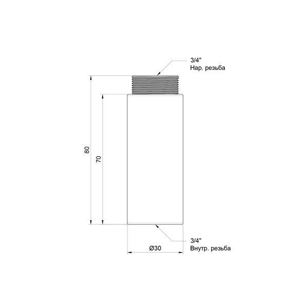 Подовжувач Thermo Alliance Standart 70х3/4" хром SD1302070 SD00030277 фото