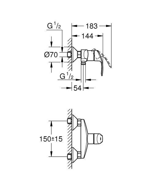 Змішувач для душу Grohe Eurosmart (33555002) 33555002 фото
