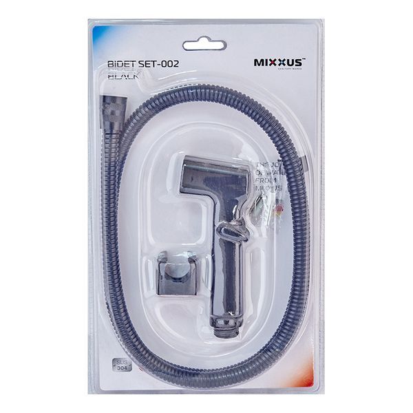 Набір для гігієнічного душу Mixxus Bidet SET-002 Black (шланг 1,2м) (LE2776) LE2776 фото