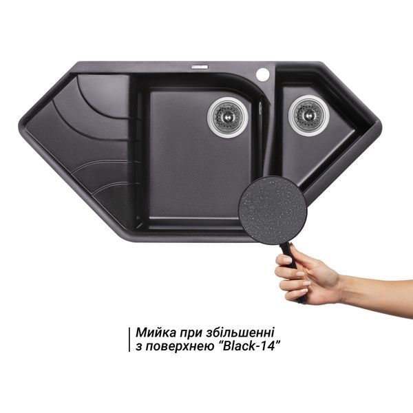 Кухонна мийка з додатковою чашею Lidz 1000x500/225 BLM-14 (LIDZBLM141000500225) SD00044516 фото