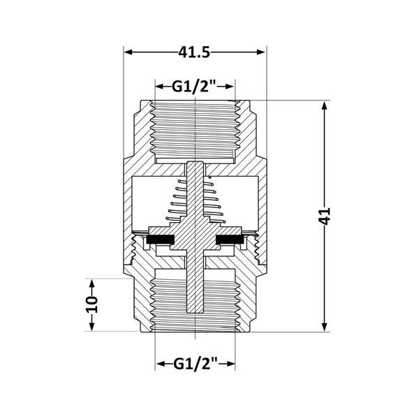 Зворотний клапан Thermo Alliance Base 1/2"ВВ Slim із латунним штоком TAB240W15S SD00053410 фото