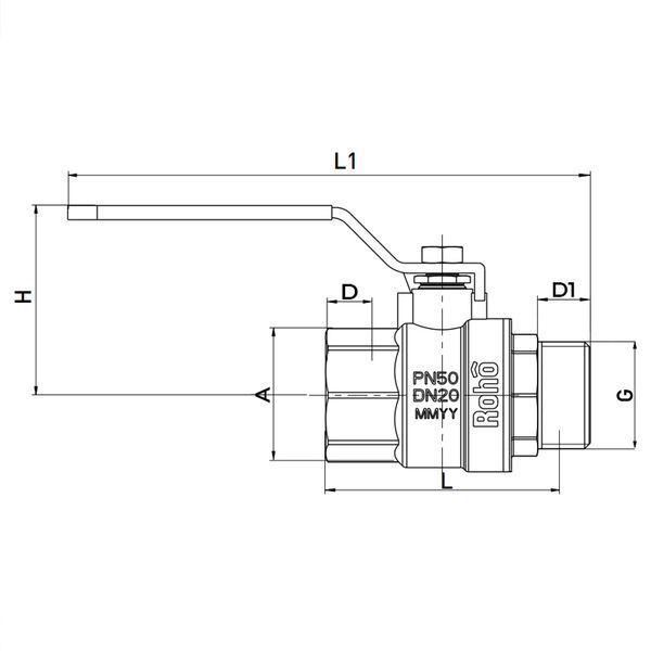 Кран кульовий Roho R201-150B - 1 1/2" (RO0099) RO0099 фото