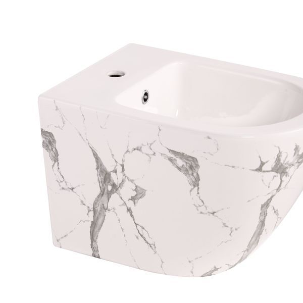 Біде підвісне Qtap Robin 515x370x350 мм, Marble QT13551381GMR SD00054287 фото