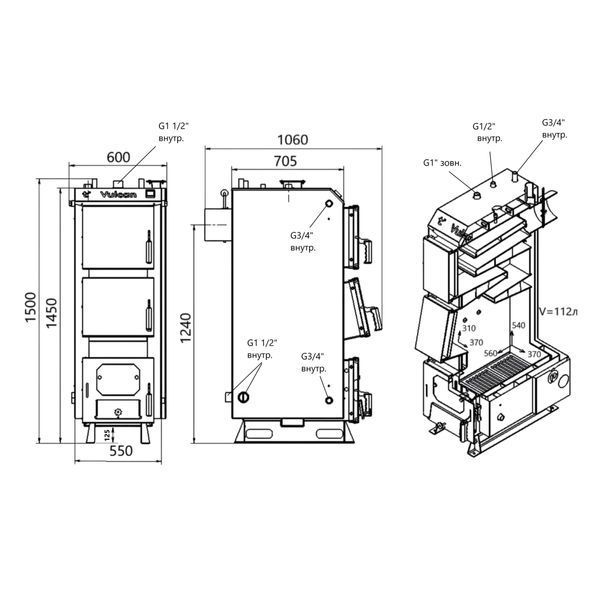 Котел твердопаливний сталевий Thermo Alliance Vulcan V 5.0 SF 27 SD00054029 фото
