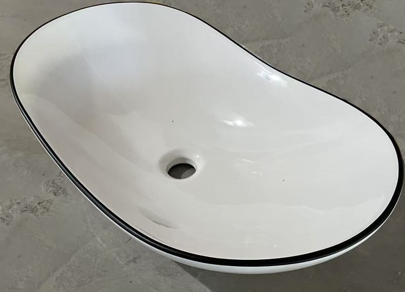 Раковина накладна Mixxus Premium WAVE-0105 EDGE BLACK 620х360х160mm (MP6556) MP6556 фото