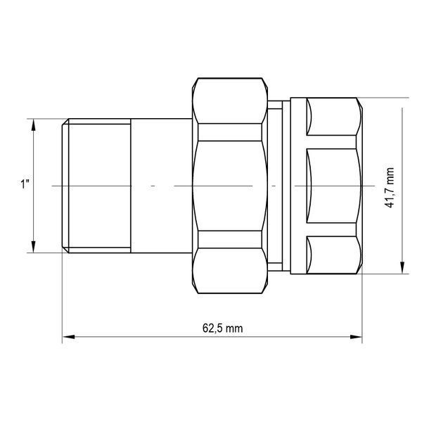 Згін американка 1 "прямий Koer KR.341 (KR0133) KR0133 фото