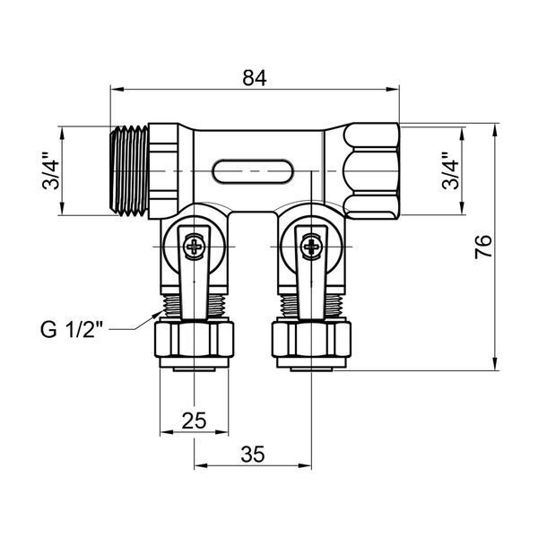Колектор SD Plus 3/4" 2 виходи SD231W2 SD00005178 фото