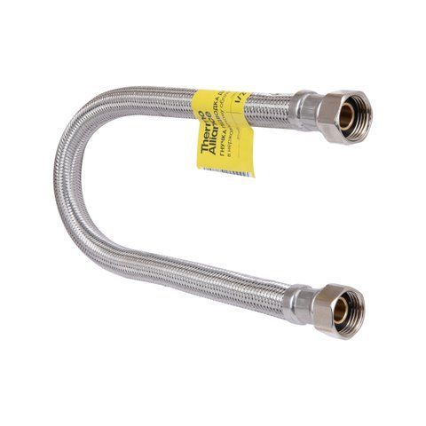 Шланг Forte для води D10 80 см нержавіюче оплетення 1/2"x1/2" ВВ TAF384W80 Thermo Alliance SD00054822 фото