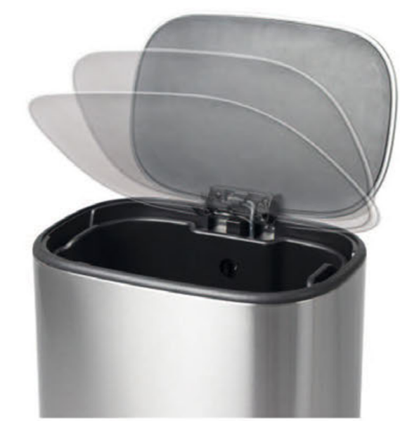 Відро для сміття з плавним закриттям прямокутне Mixxus Cubic-TC0105 SS Color 5л колір наржавійка (MI7088) MI7088 фото