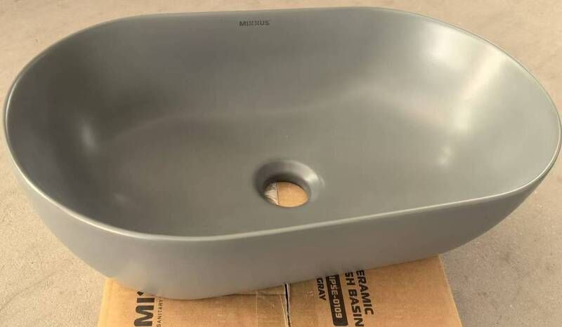 Раковина накладна Mixxus Premium ELLIPSE-0109 GRAY 500x300x140mm (MP6653) MP6653 фото