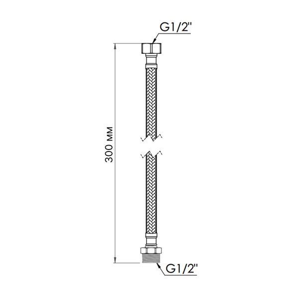 Шланг для води Thermo Alliance Standart 30 см NYLON 1/2"x1/2" ВЗ TAS388W30 SD00052986 фото