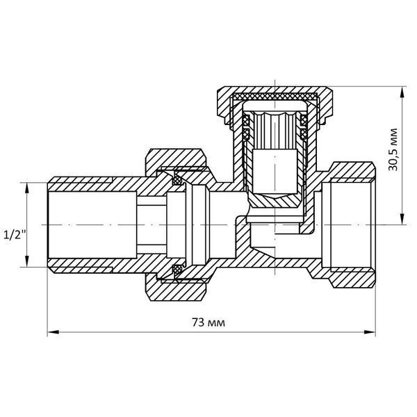 Вентиль прямий 1/2x1/2 "антіпротічка" Koer KR.904-Gi (KR0176) KR0176 фото