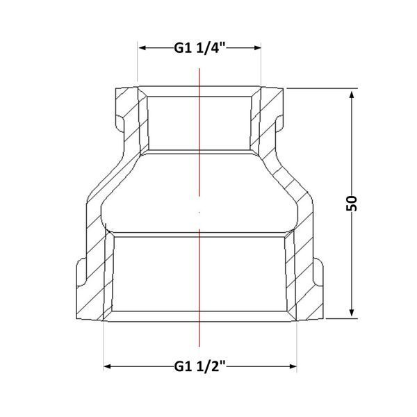 Муфта чавунна 1" 1/2х1" 1/4 ВР SD00021236 фото