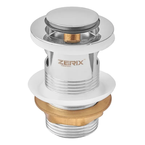 Донний клапан для раковини Zerix BV-05 1 1/4'' з переливом автоматичний СLICK-СLACK (Колір хром) (ZX6022) ZX6022 фото