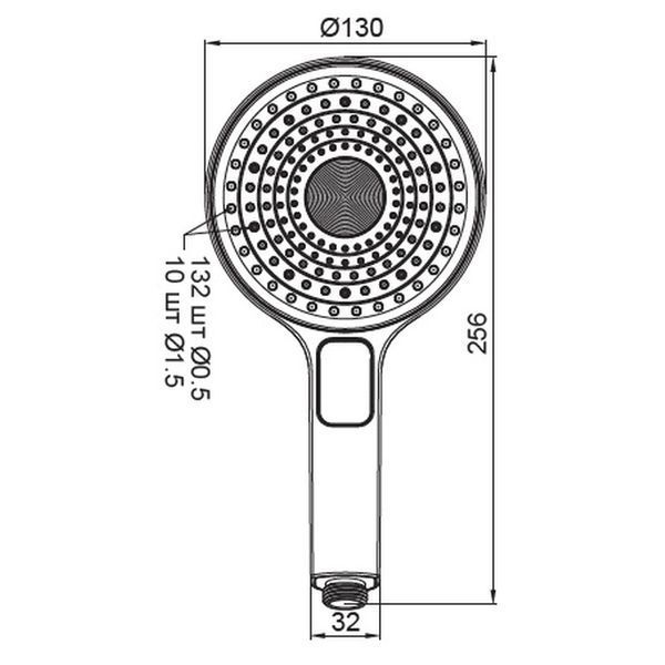 Лійка для душу Koer KP-0403-01 (3 функції) (KR4991) KR4991 фото