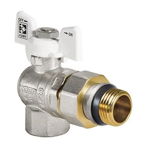 Кран з американкою 1/2" "антіпротечка"(Koer KR.228.W-Gi) кутовий білий (KR0195) KR0195 фото