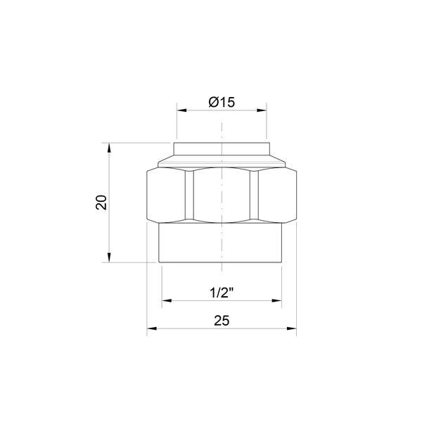 Наконечник Icma 1/2" для мідної труби 15 мм №90 SD00021732 фото