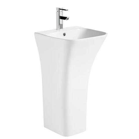 Раковина моноблок Mixxus BEVEL-1101 з отвором під змішувач та переливом 450х435х835mm (MI6697) MI6697 фото