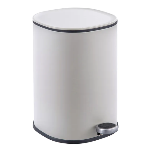 Відро для сміття з плавним закриттям овальне Zerix Prime-TC0105 White 5л колір білий (ZX5901) ZX5901 фото