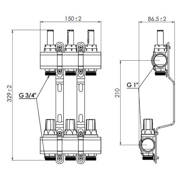 Колектор з витратомірами Thermo Alliance Forte 1" 3 виходи SF001W3 SD00039942 фото