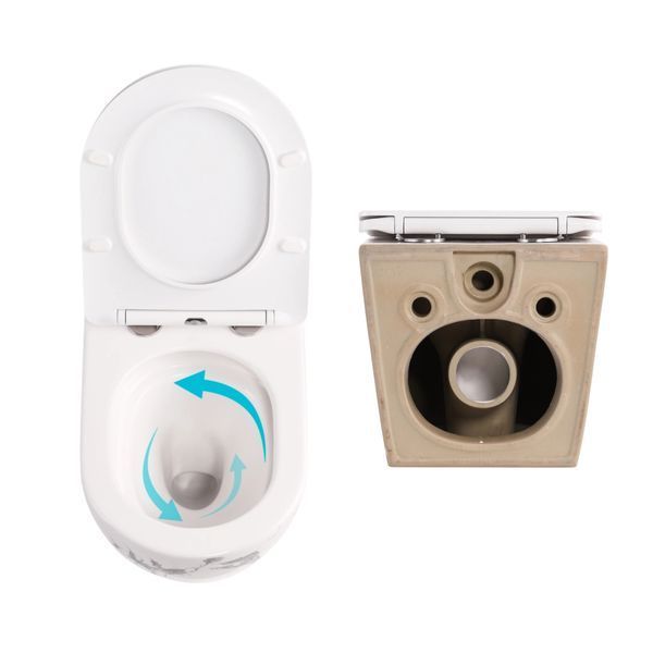 Комплект Qtap Robin Marble 3 в 1: підвісний унітаз Ultra Quiet + біде підвісне + раковина накладна QTROBMR49160 SD00055284 фото
