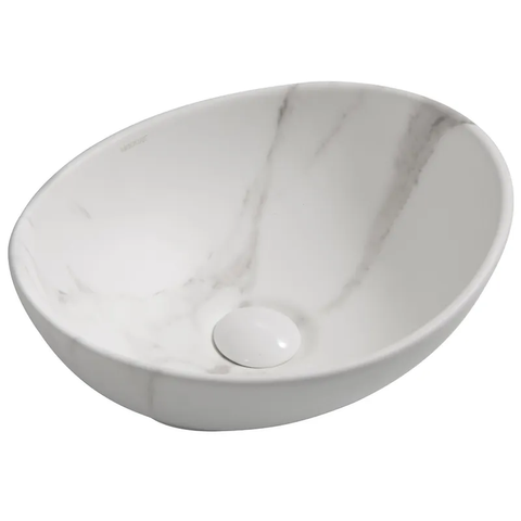 Раковина накладна MIXXUS PREMIUM ELLIPSE-0108 MARBLE 400х330х145mm (MP6526) MP6526 фото