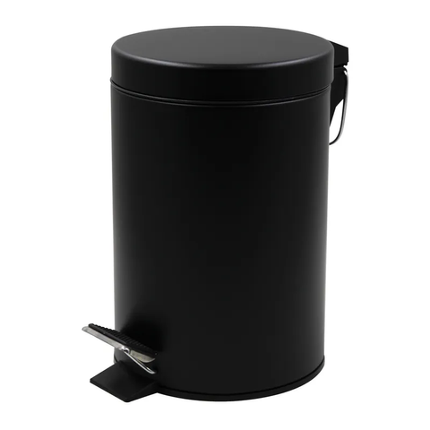 Відро для сміття кругле Zerix Solo-TC0105 Black 5 л колір чорний (ZX5898) ZX5898 фото
