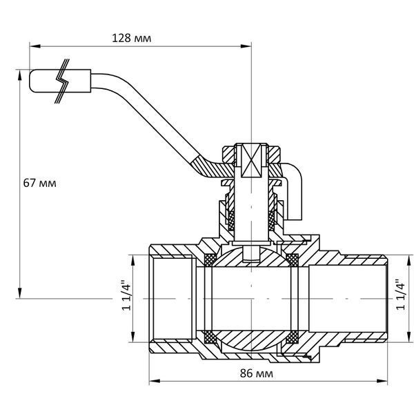Кран кульовий Koer 1 1/4" ГШР (KR.215) (KR0024) KR0024 фото