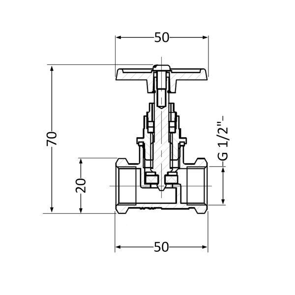 Вентиль латунний SD 15х1/2" ВР (YA) SD00052115 фото