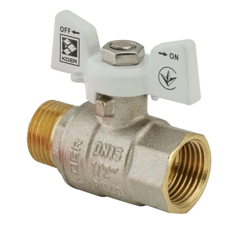 Кран кульовий KOER 1/2" ГШМ (KR.218.W) білий (KR0182) KR0182 фото