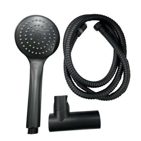 Душовий набір (шланг, лійка, кронштейн) Haiba SET-08 Black (HB3984) HB3984 фото