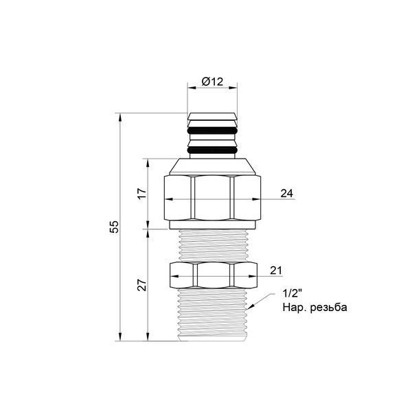 Перехідник обтискний Icma 16х1/2" ЗР №531 SD00020716 фото