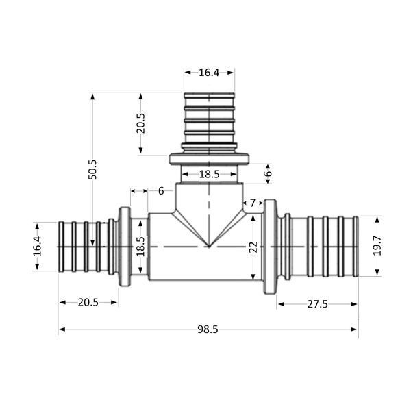 Трійник натяжний Icma №1039 d25х20х20 851039GXGWGW0 SD00053904 фото