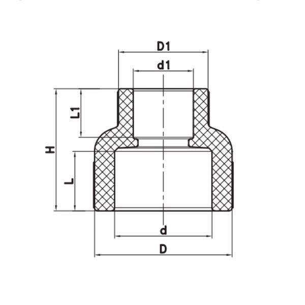 Муфта редукційна ВВ 110x90 PPR Koer K0218.PRO (KP2583) KP2583 фото