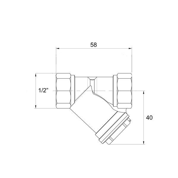 Фільтр косий Icma №50 грубої очистки 1/2" латунний SD00053612 фото