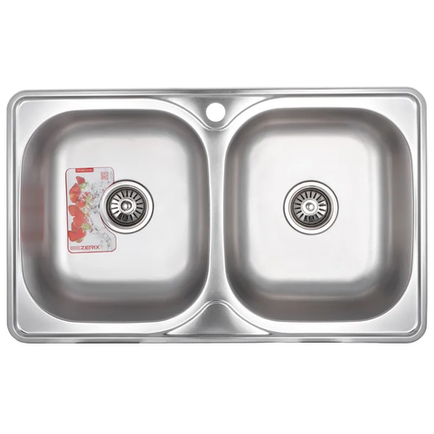 Мийка кухонна Zerix Z7848D-08-180MD Double (micro decor) (ZS0579) ZS0579 фото