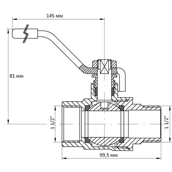 Кран кульовий Koer 1 1/2" ГШР (KR.215) (KR0022) KR0022 фото