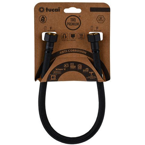 Шланг водяний TUCAI TAQ PREMIUM GRIF 1/2&Prime;x1/2&Prime; BВ 0,4м.АНТИКОР. ACB HG-1212-400 (Чорний Мат) 209969 000029276 фото