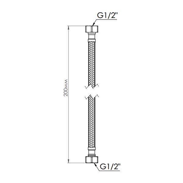 Шланг для води Thermo Alliance Standart 20 см NYLON 1/2"x1/2" НН TAS387W20 SD00052975 фото