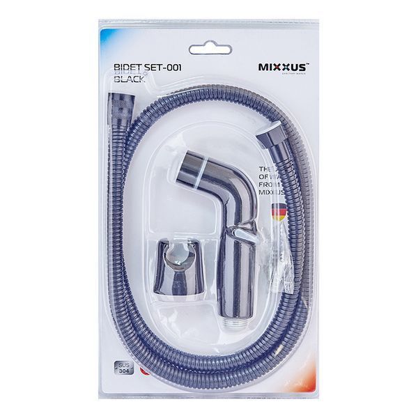 Набір для гігієнічного душу Mixxus Bidet SET-001 Black (шланг 1,2м) (LE2774) LE2774 фото