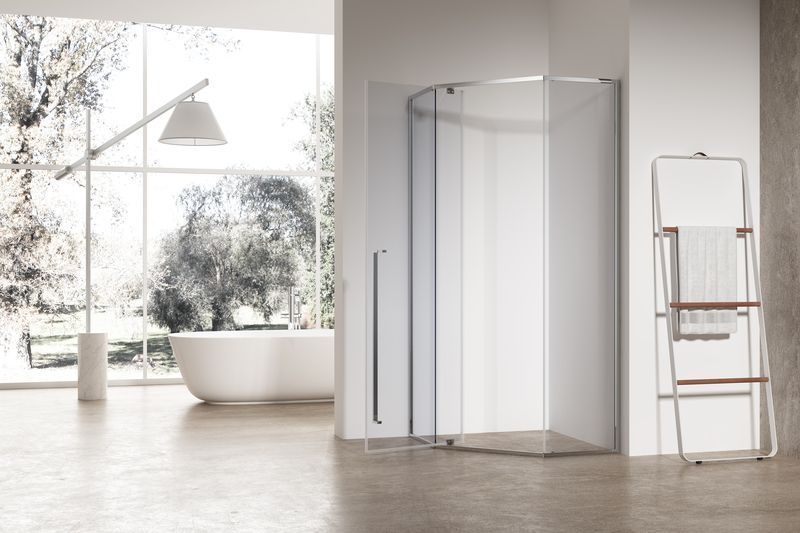 Душова кабіна без піддону Koer SR SC06-90x90x200-TR-01 прозоре скло Easy Clean 8мм, хром (KR5364) KR5364 фото